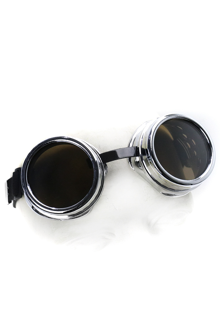 Кибер-очки гогглы серебряные - фото 1 - rockbunker.ru