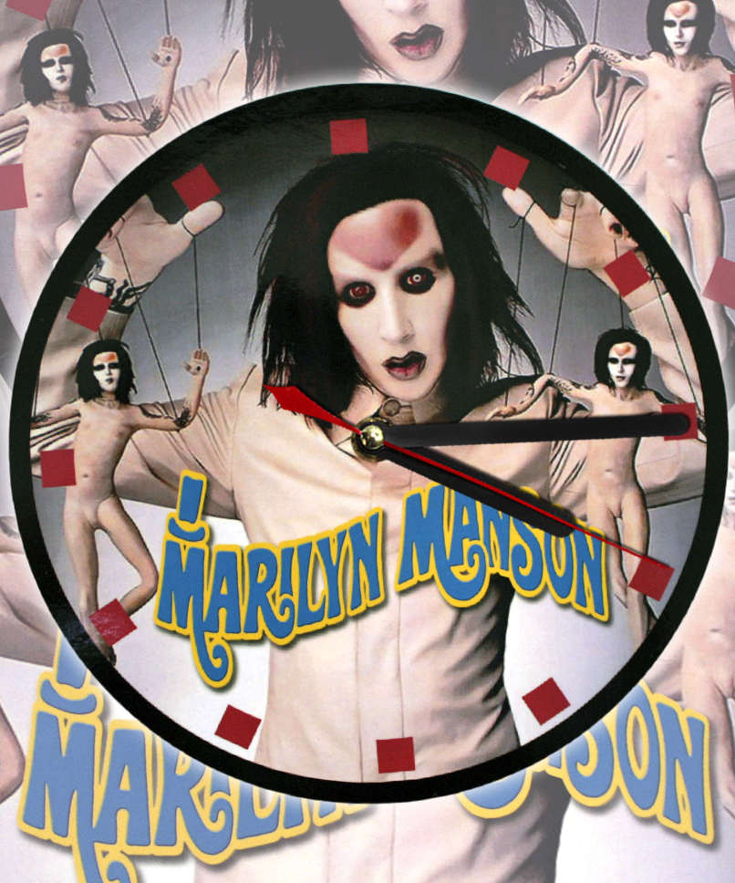 Часы настенные RockMerch Marilyn Manson Mechanical Animals - фото 1 - rockbunker.ru