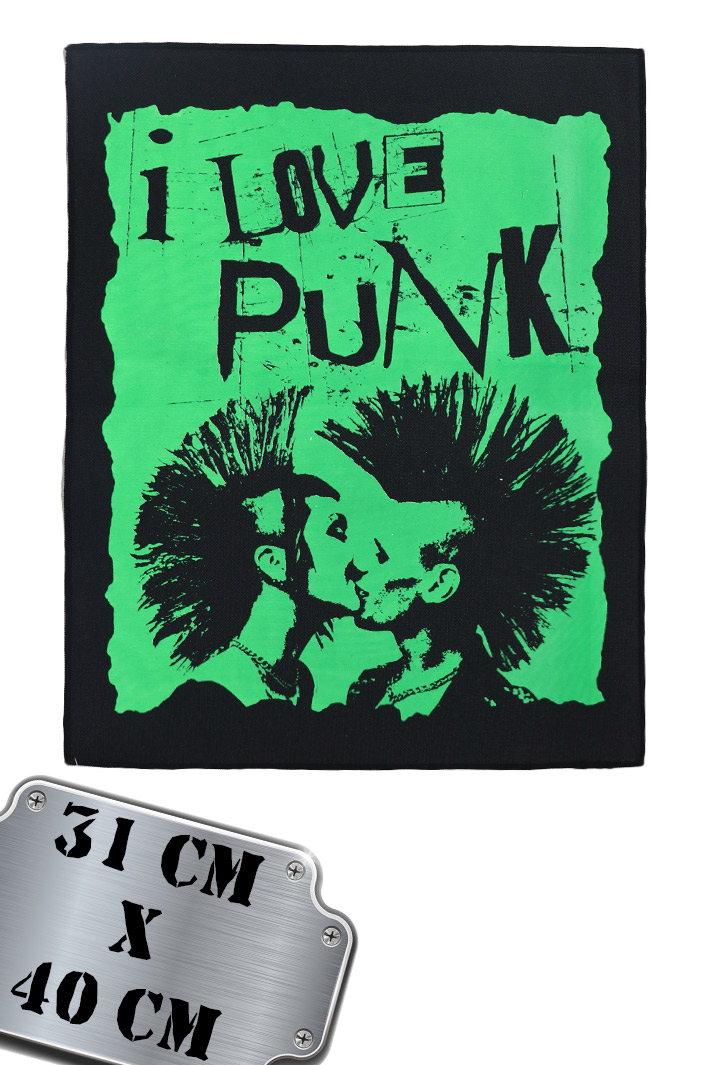 Нашивка I Love Punk - фото 1 - rockbunker.ru