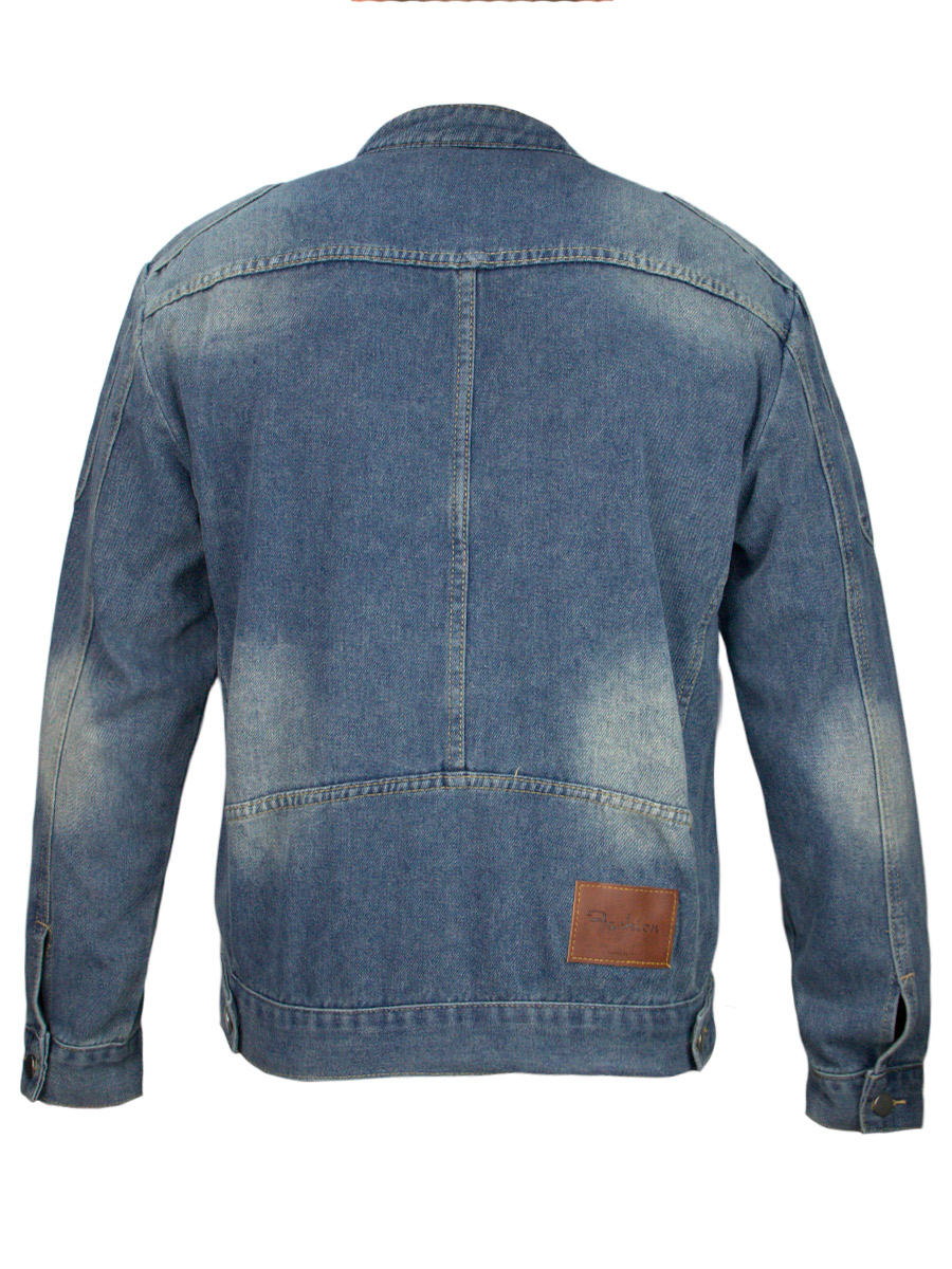 Куртка Джинсовая Синяя на Молнии - фото 2 - rockbunker.ru