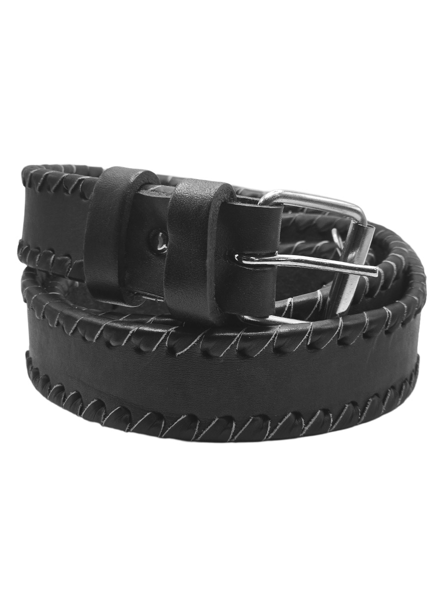 Ремень кожаный Rebel State С черной оплеткой - фото 1 - rockbunker.ru