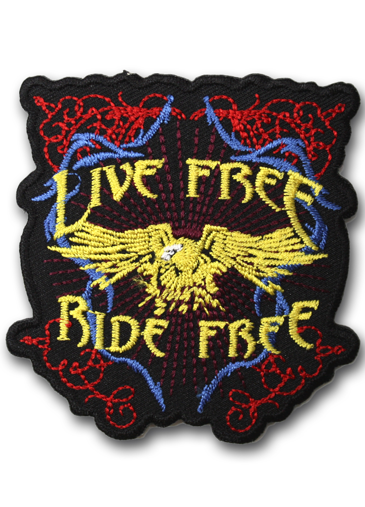 Термонашивка Live Free Ride Free - фото 1 - rockbunker.ru