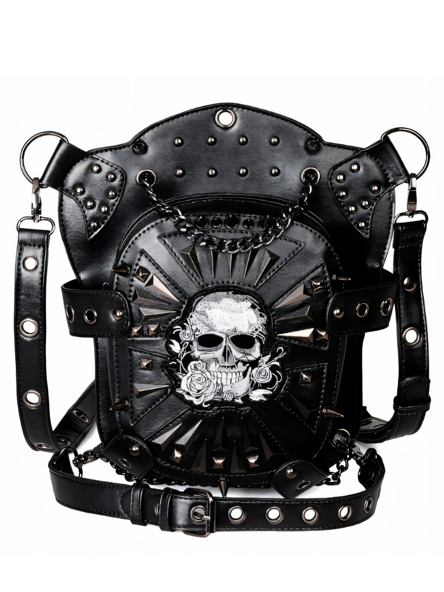 Сумка Стимпанк Универсальная Череп с Розой - фото 1 - rockbunker.ru