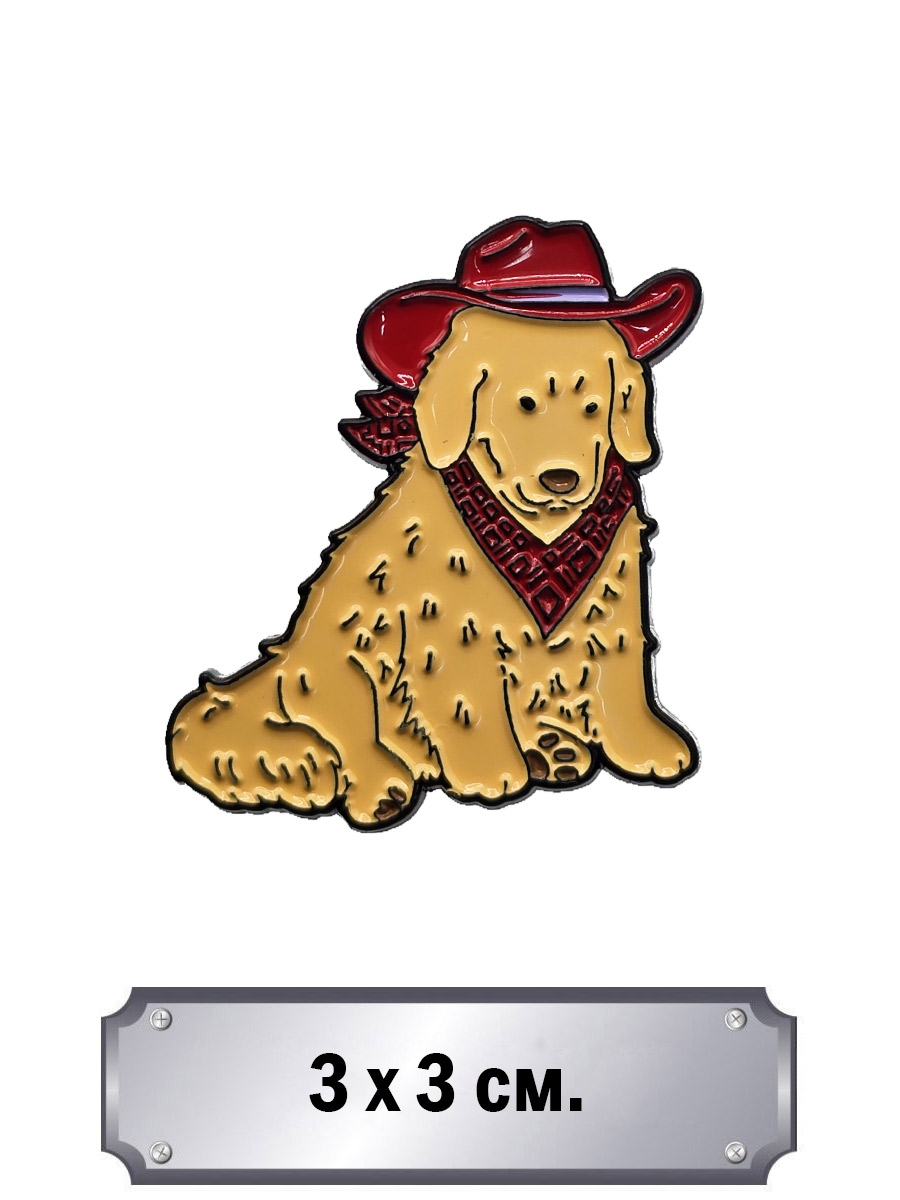 Значок Пес-Ковбой - фото 1 - rockbunker.ru