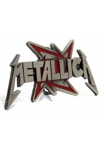 Пряжка Metallica красная - фото 3 - rockbunker.ru
