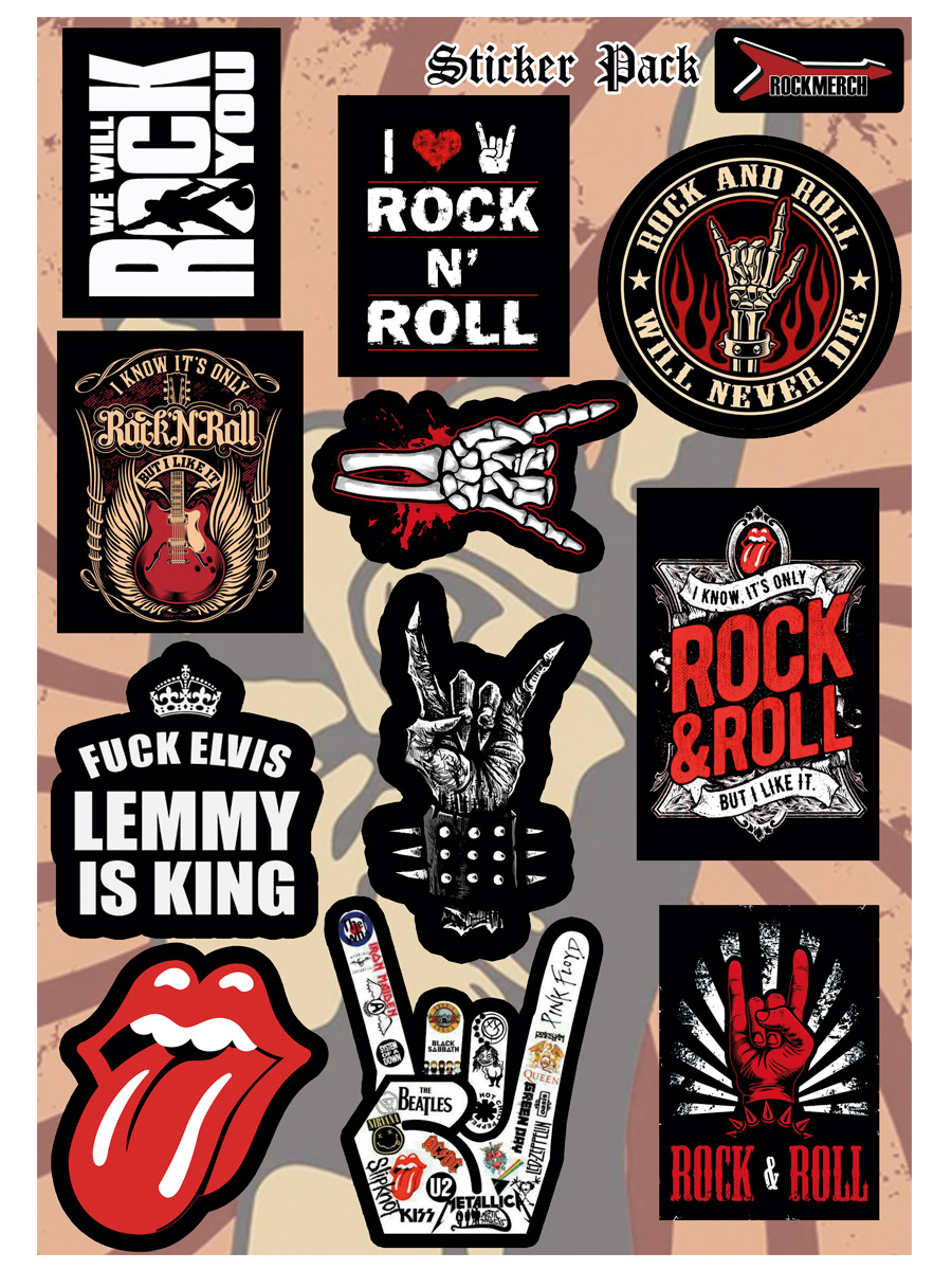 Стикерпак RockMerch Rock n Roll - фото 1 - rockbunker.ru