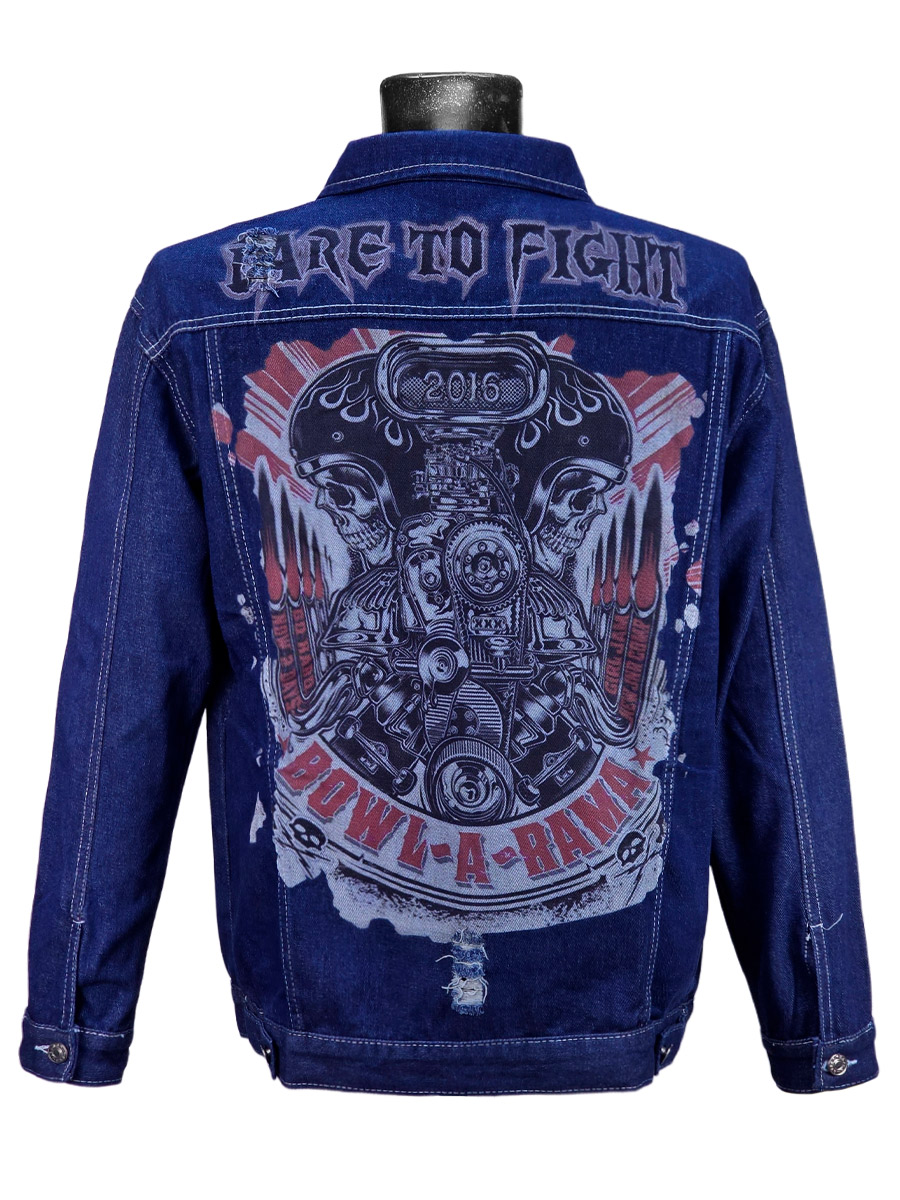 Куртка джинсовая синяя Care To Fight - фото 1 - rockbunker.ru