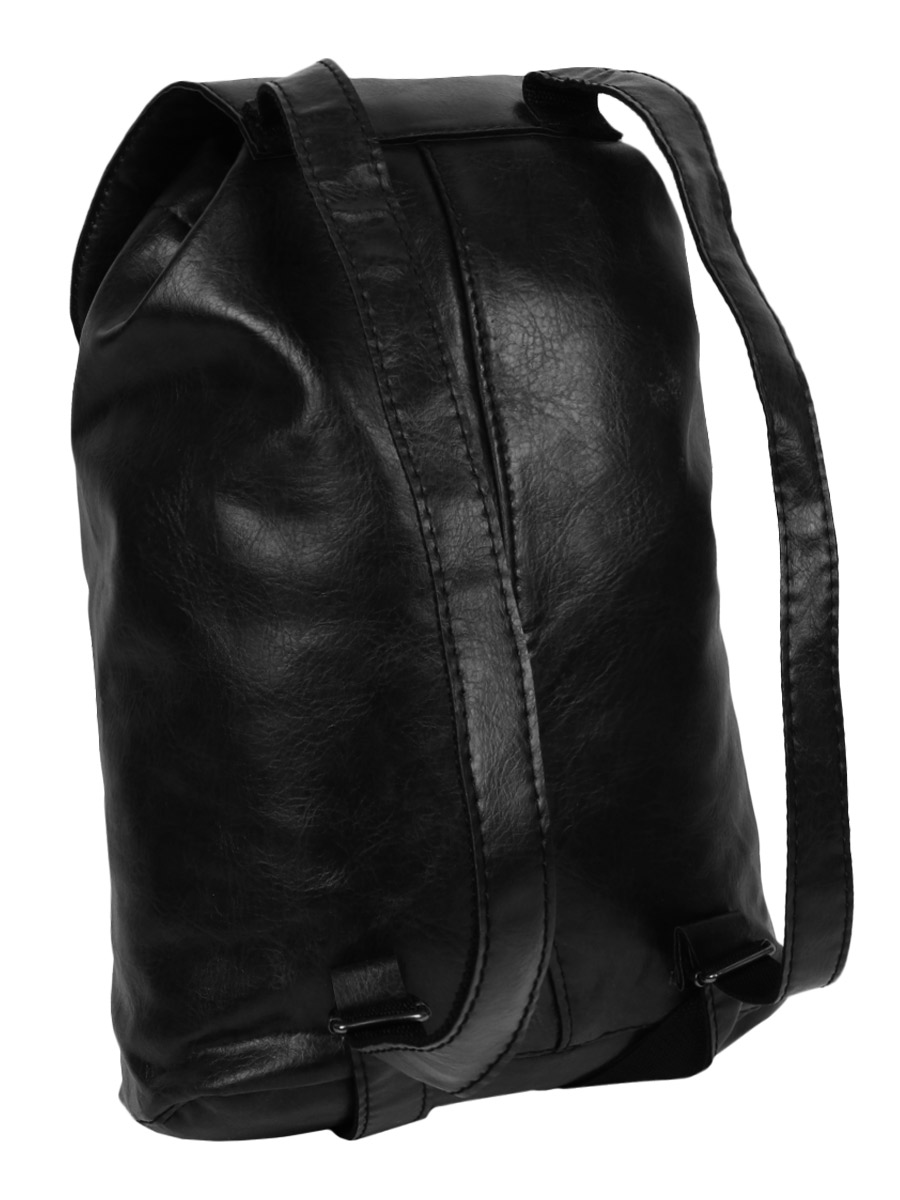 Рюкзак-торба с карманом чёрный - фото 2 - rockbunker.ru