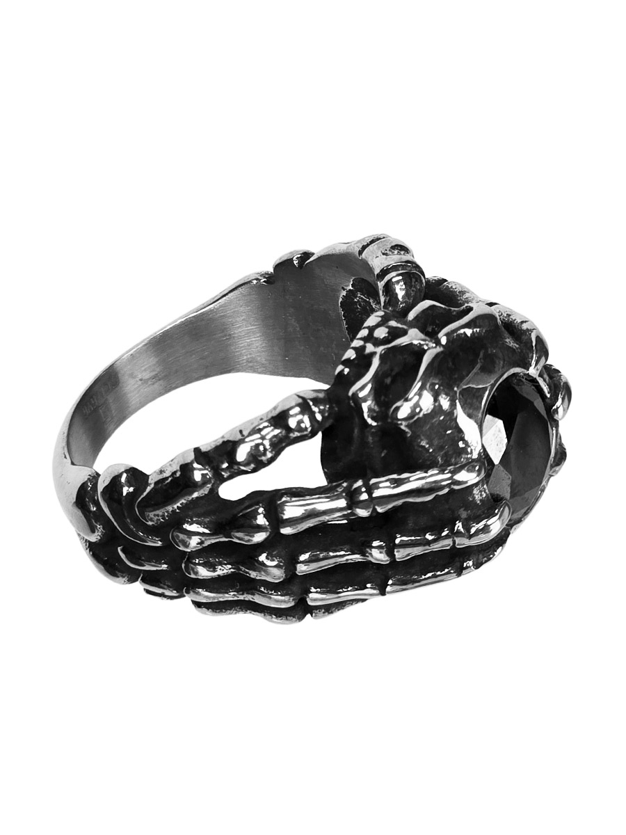 Кольцо Череп с Камнем - фото 1 - rockbunker.ru