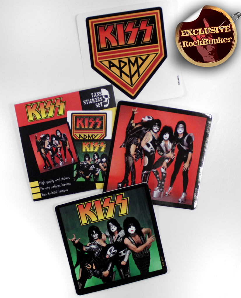 Набор стикеров RockMerch Kiss - фото 1 - rockbunker.ru