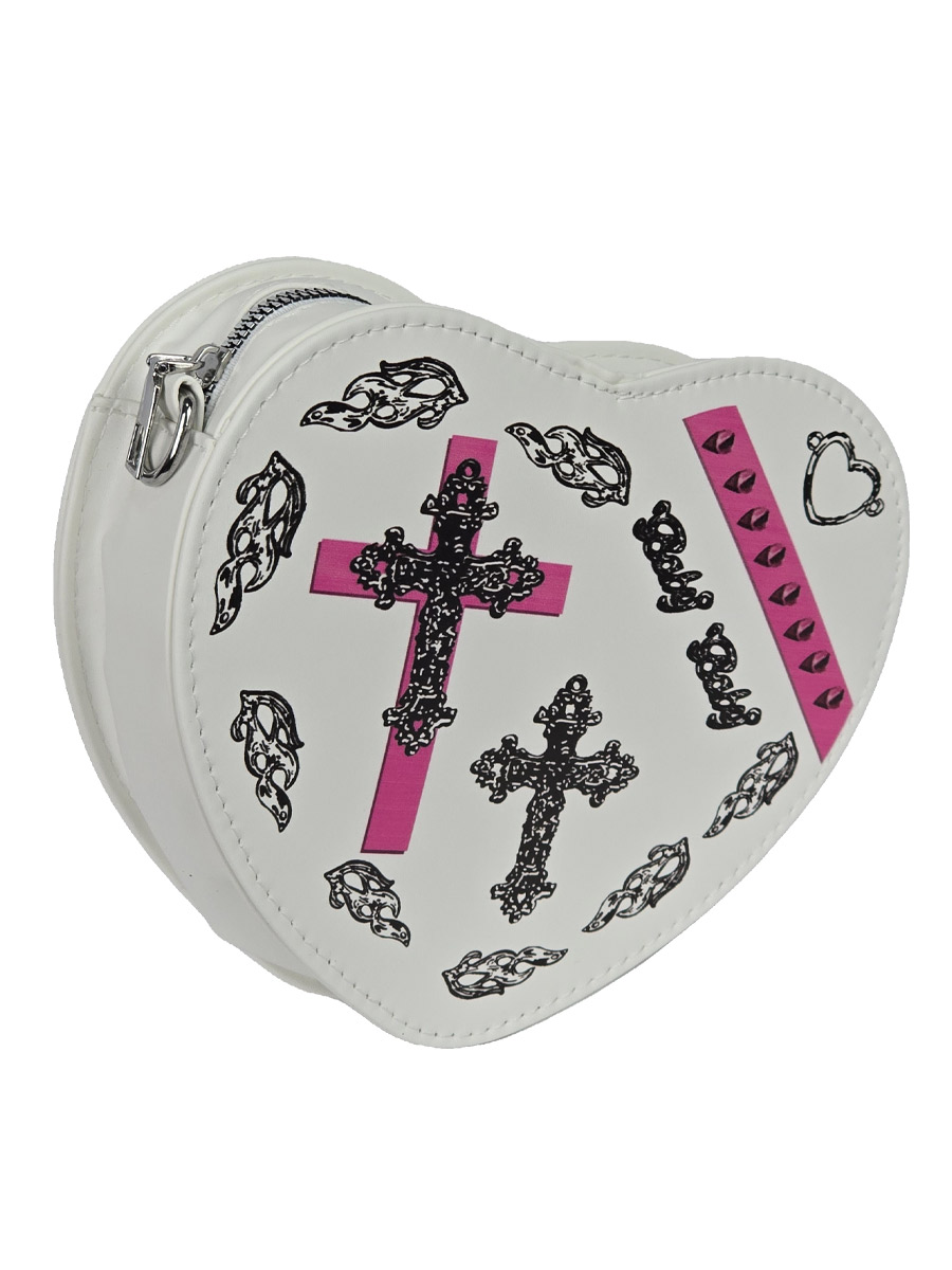 Сумка Сердце Белая - фото 1 - rockbunker.ru