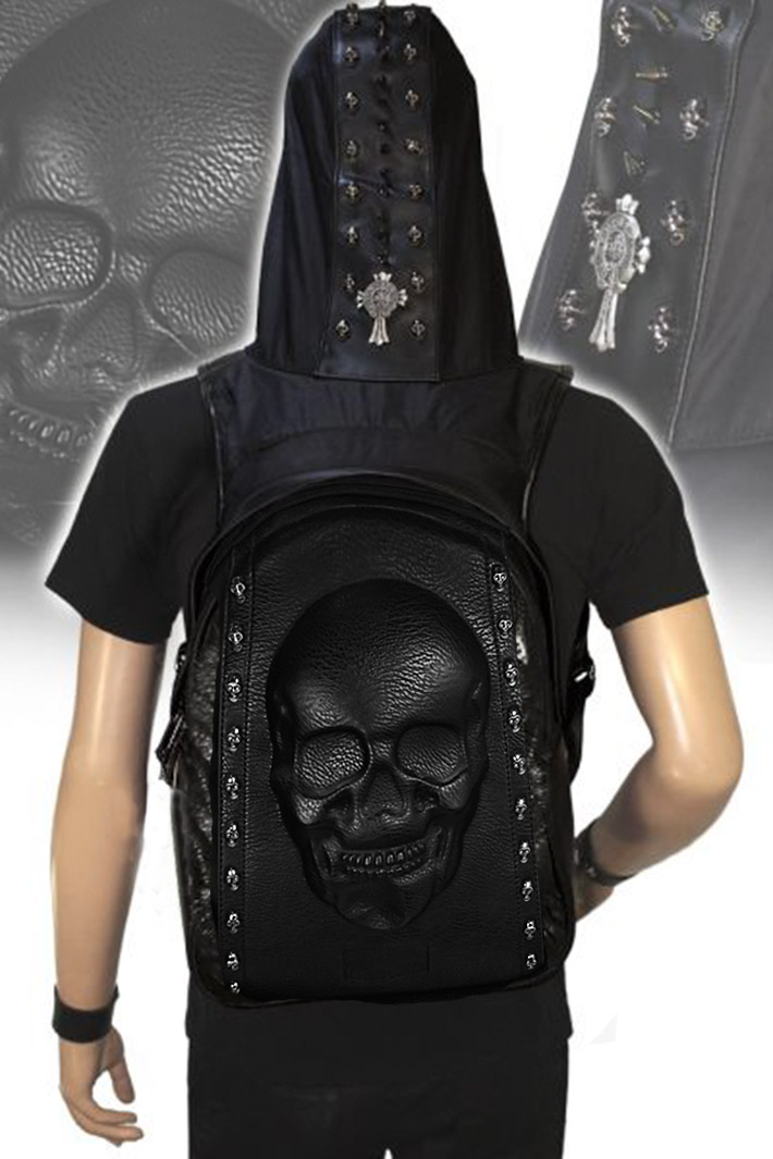 Рюкзак с капюшоном Череп - фото 1 - rockbunker.ru