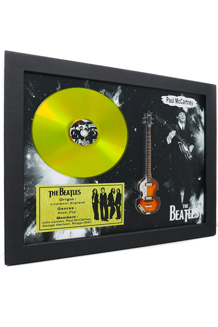 Сувенирный набор золотой диск The Beatles Paul Mccartney - фото 2 - rockbunker.ru