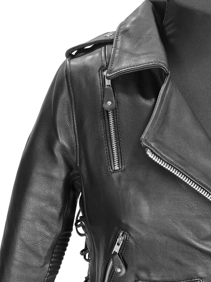 Косуха женская кожаная RockMerch KRM044B - фото 3 - rockbunker.ru