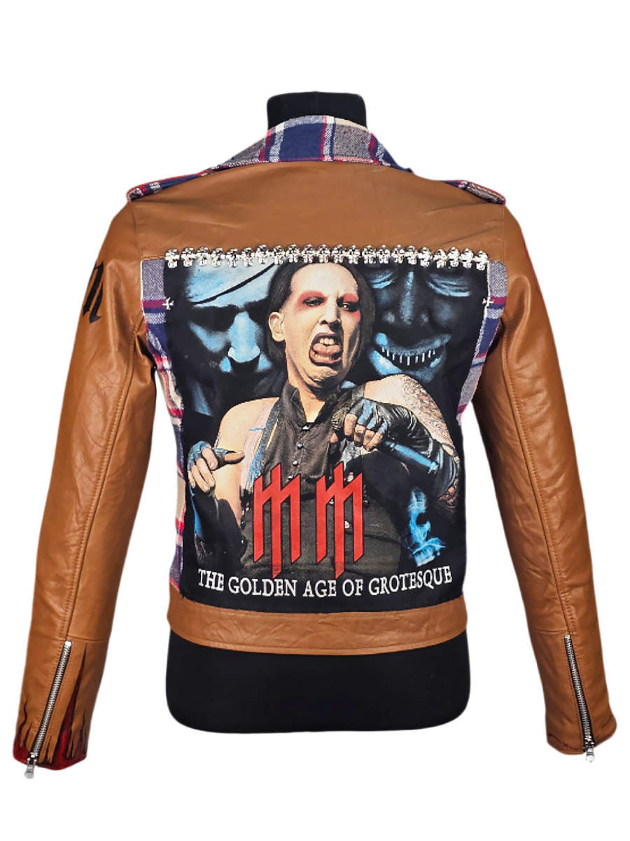 Косуха кастомная клетчатая Marilyn Manson - фото 2 - rockbunker.ru