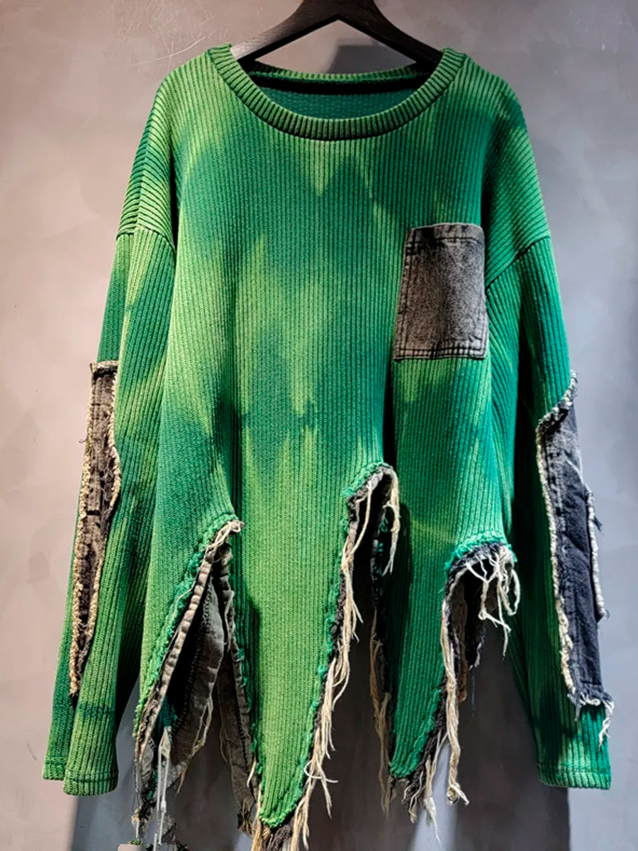 Свитер Oversize Зеленый - фото 1 - rockbunker.ru