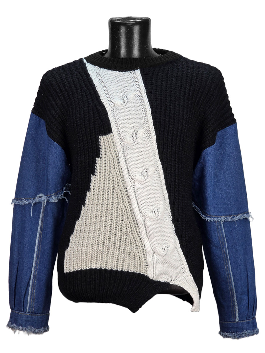 Свитер Oversize Черный - фото 1 - rockbunker.ru