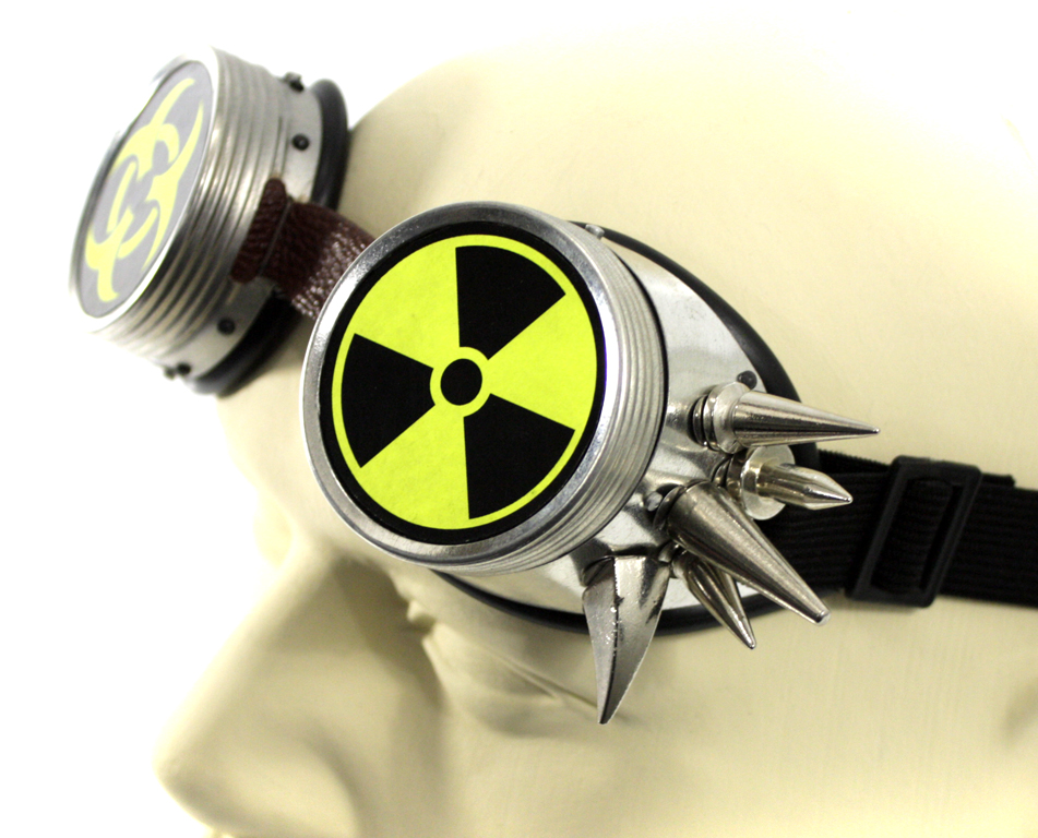 Кибер-очки гогглы Hazardous and Radioactive с 10 шипами - фото 2 - rockbunker.ru