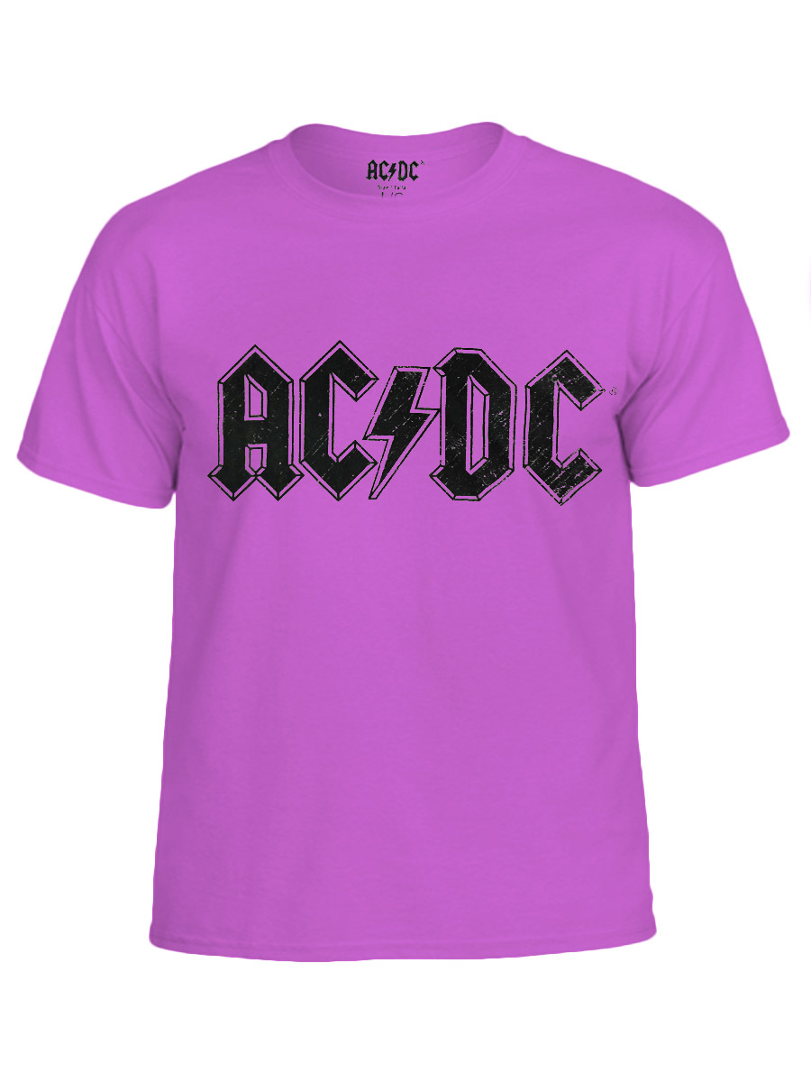 Футболка AC DC фиолетовая - фото 1 - rockbunker.ru