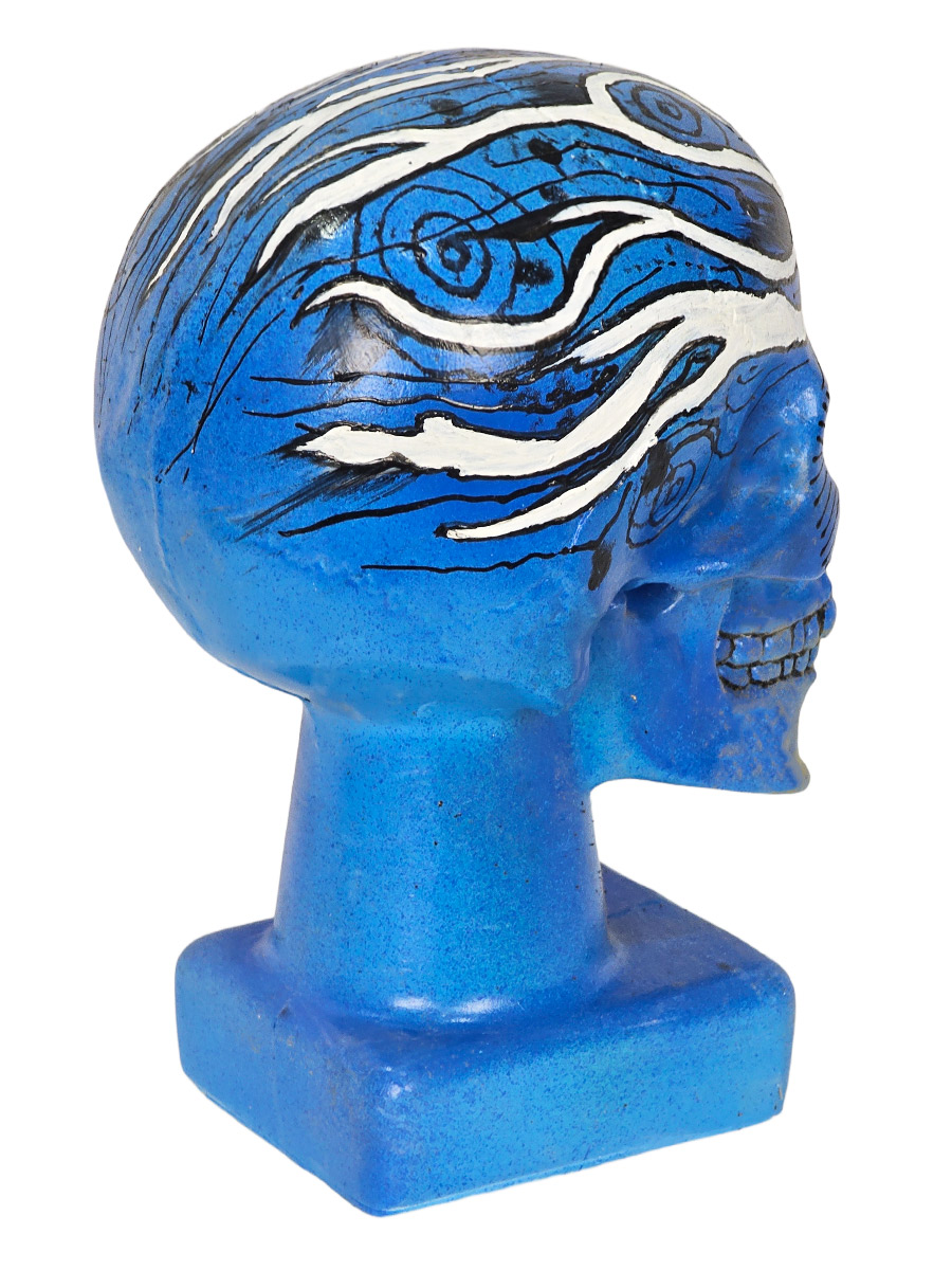 Череп Декоративный Синий Sky - фото 4 - rockbunker.ru