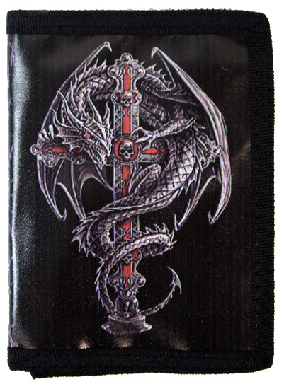 Кошелек Дракон на кресте из кожзаменителя - фото 1 - rockbunker.ru