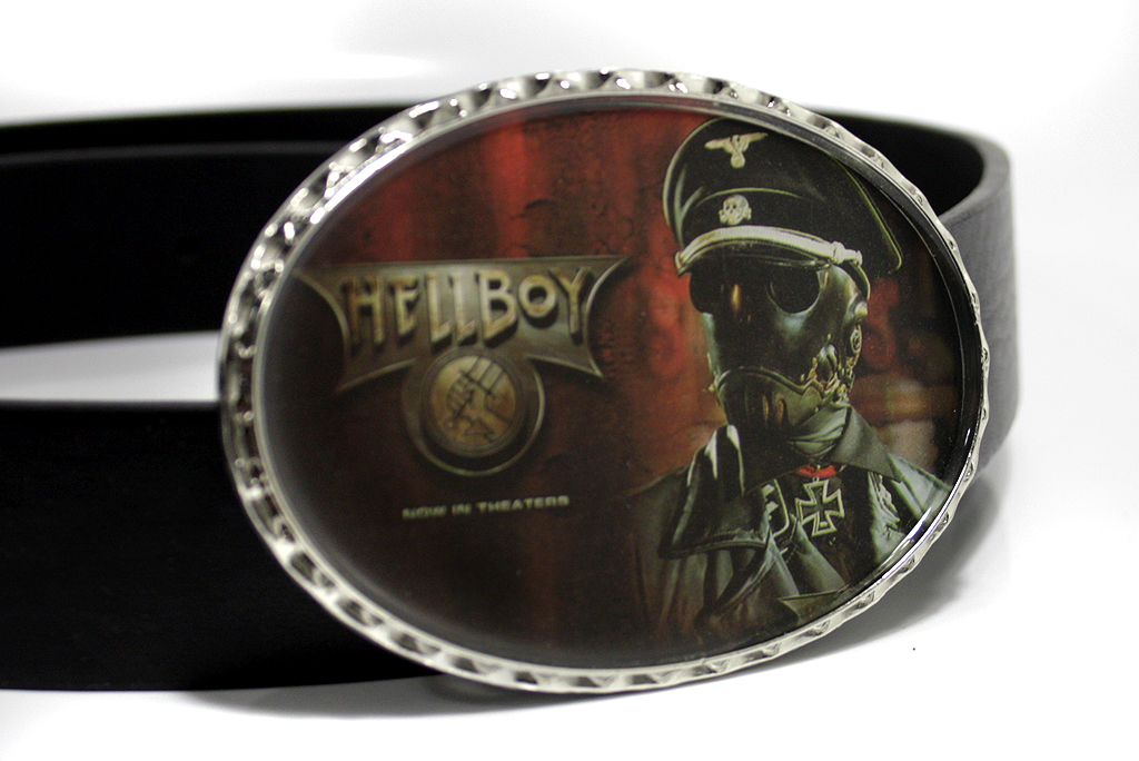 Ремень кожзам с пряжкой Hellboy - фото 2 - rockbunker.ru