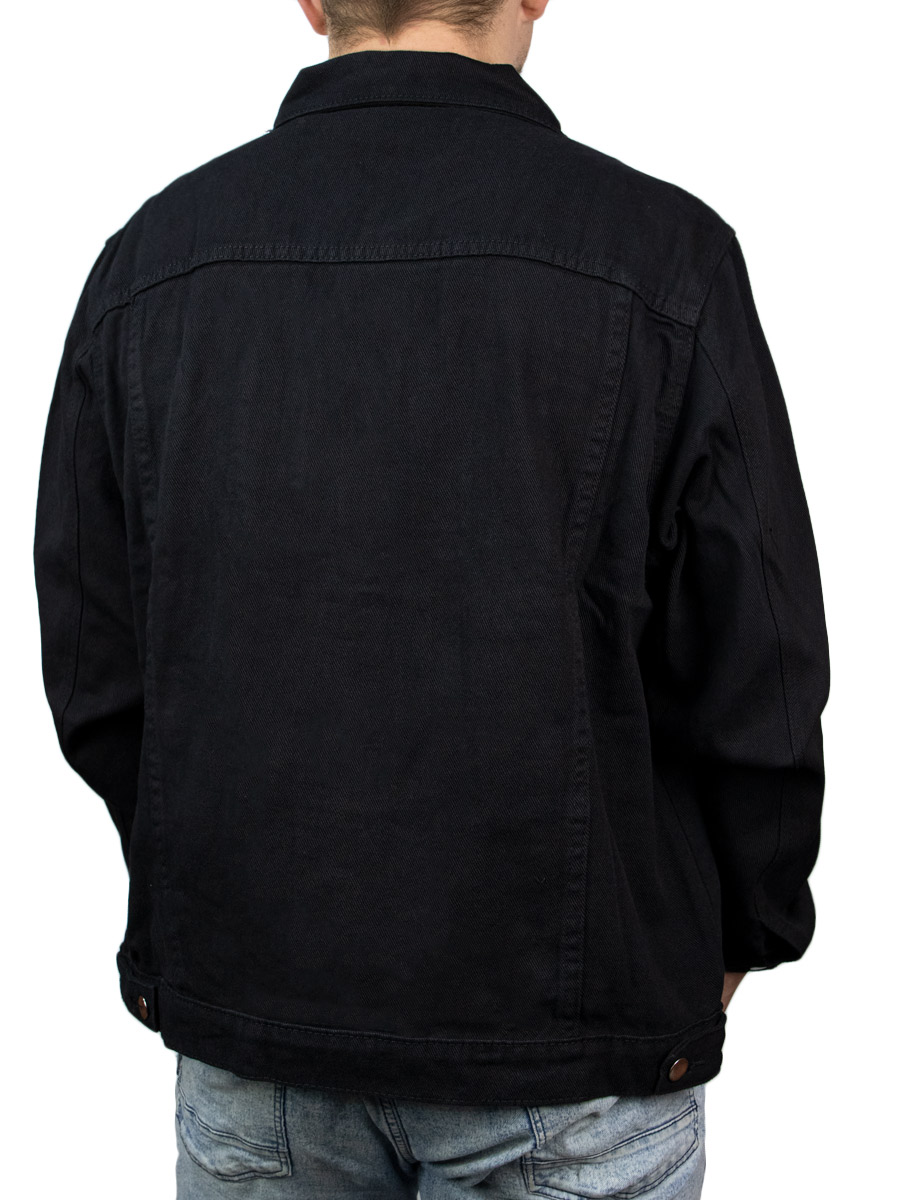 Куртка джинсовая черная - фото 2 - rockbunker.ru