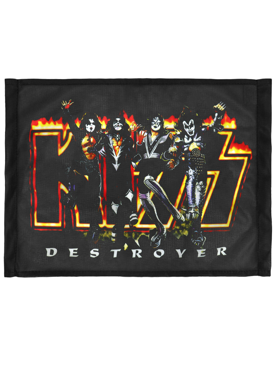 Флаг автомобильный Kiss - фото 2 - rockbunker.ru