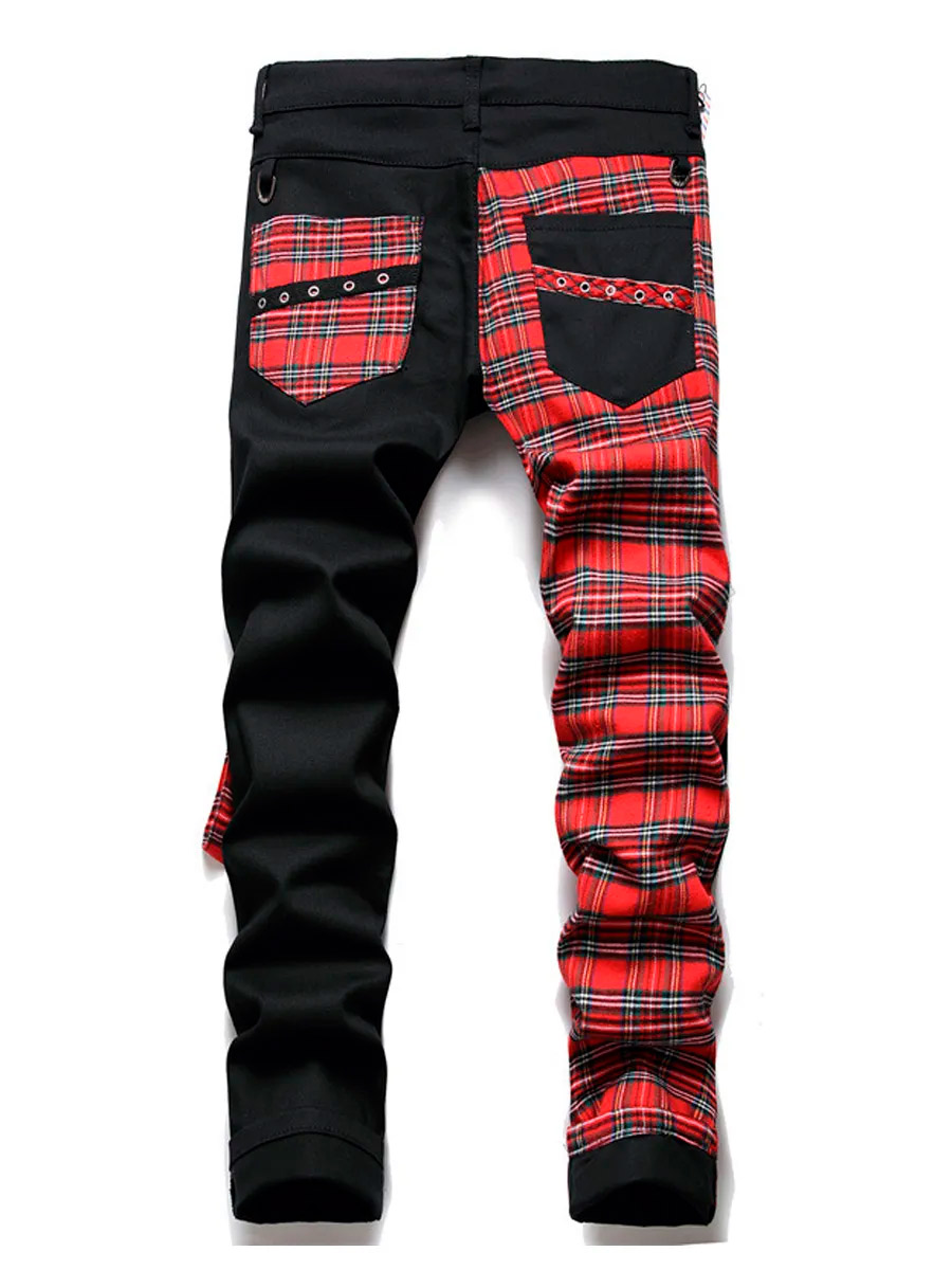 Джинсы Комбинированные Клетка - фото 2 - rockbunker.ru