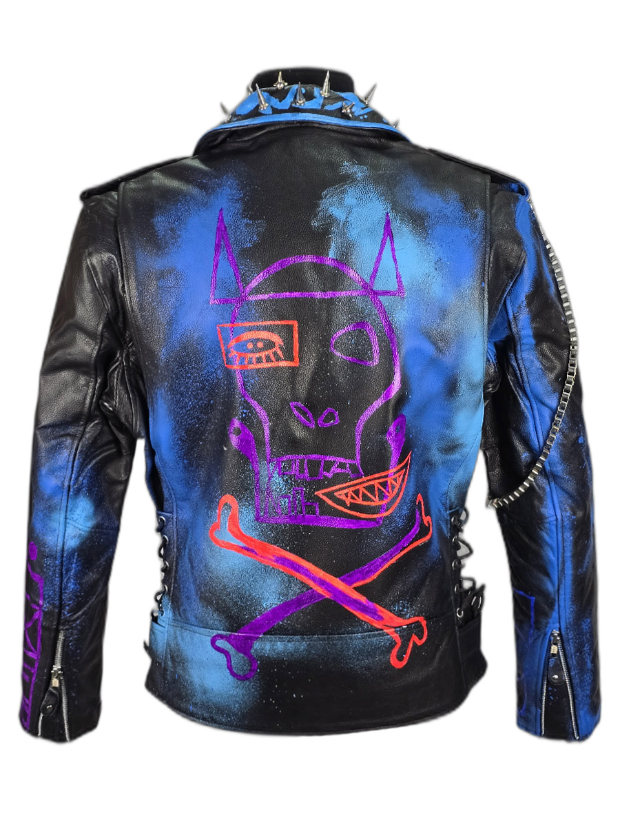 Кастомная косуха кожаная Space - фото 2 - rockbunker.ru