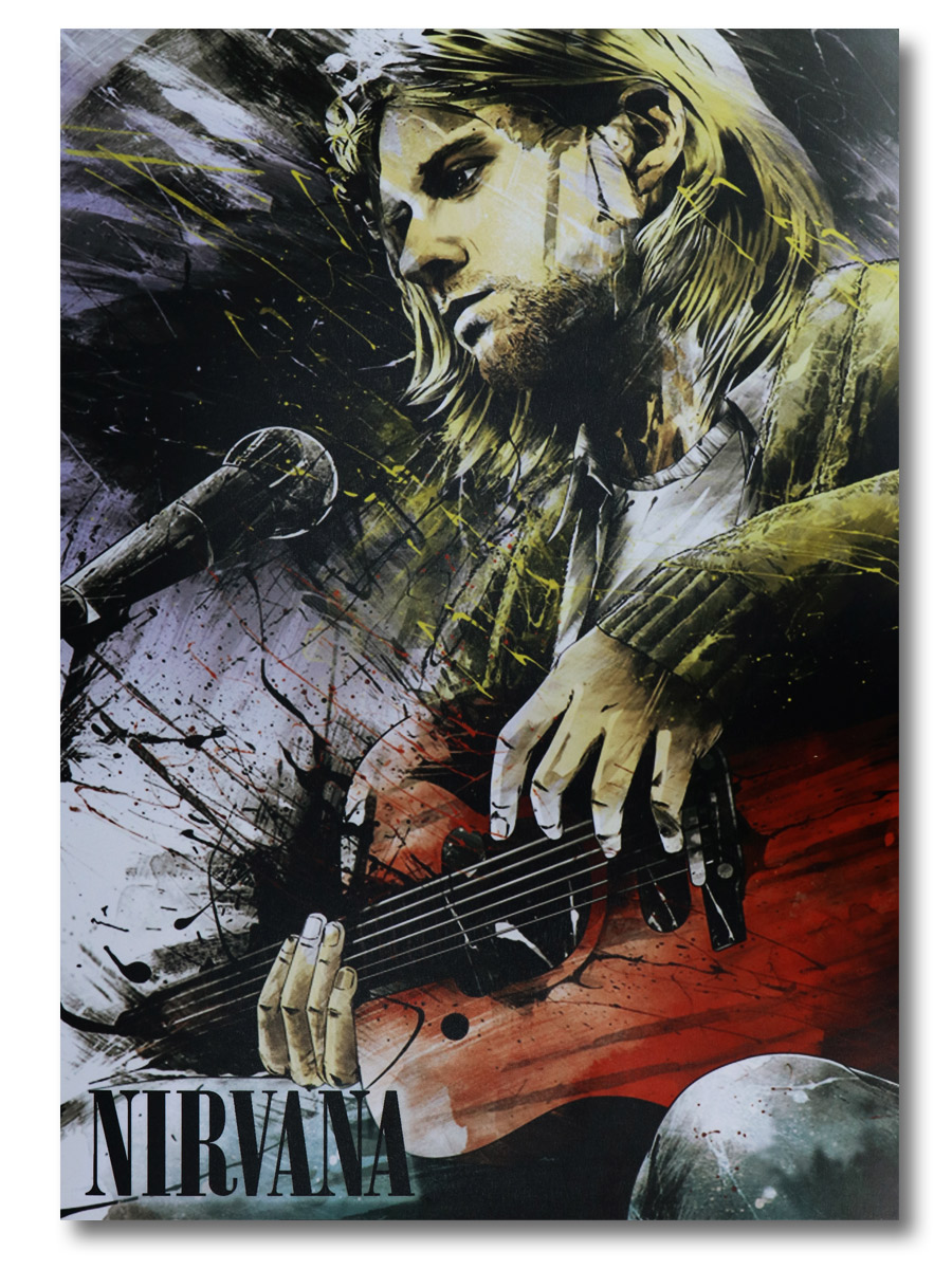 Плакат пластиковый Nirvana Kurt Cobain - фото 1 - rockbunker.ru