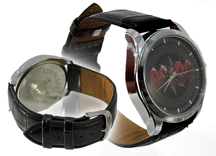 Часы RockMerch AC DC наручные серебрянные - фото 2 - rockbunker.ru