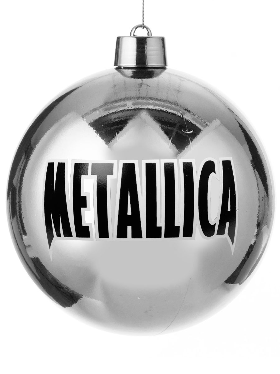 Елочный шар RockMerch Metallica серебряный - фото 1 - rockbunker.ru