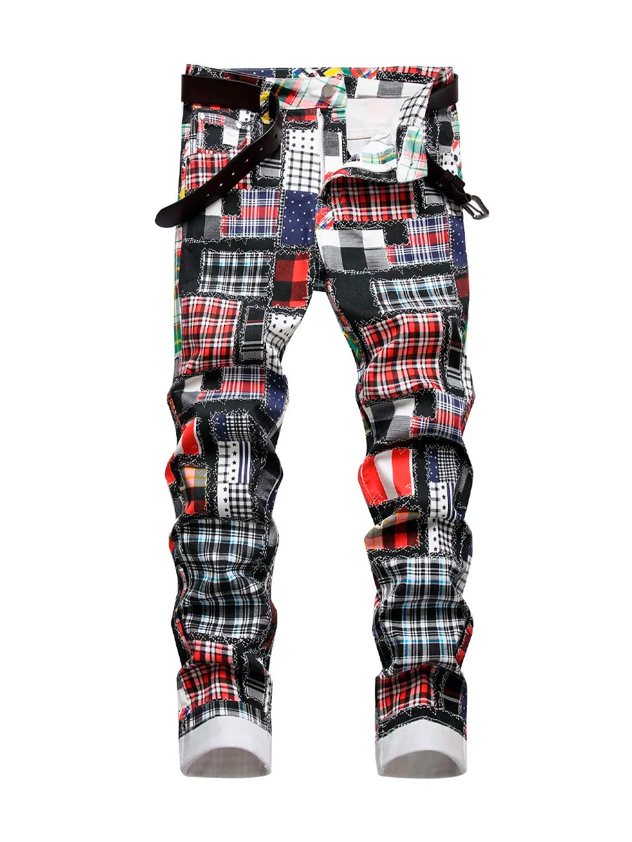 Джинсы Разноцветная Клетка - фото 1 - rockbunker.ru