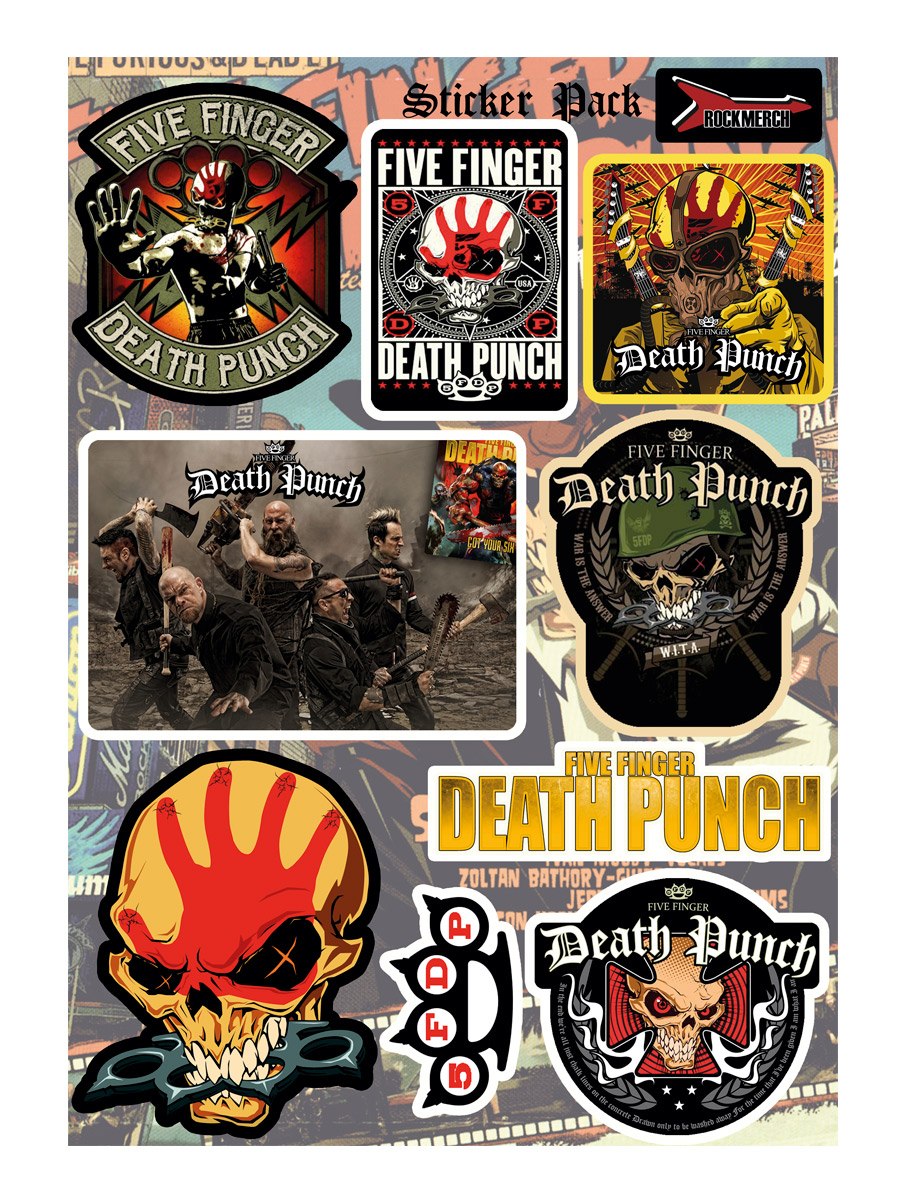 Стикерпак RockMerch 5 Finger Death Punch - фото 1 - rockbunker.ru
