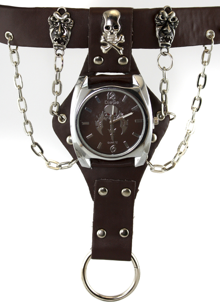 Часы наручные на слейв-браслете DieGe коричневый циферблат - фото 2 - rockbunker.ru
