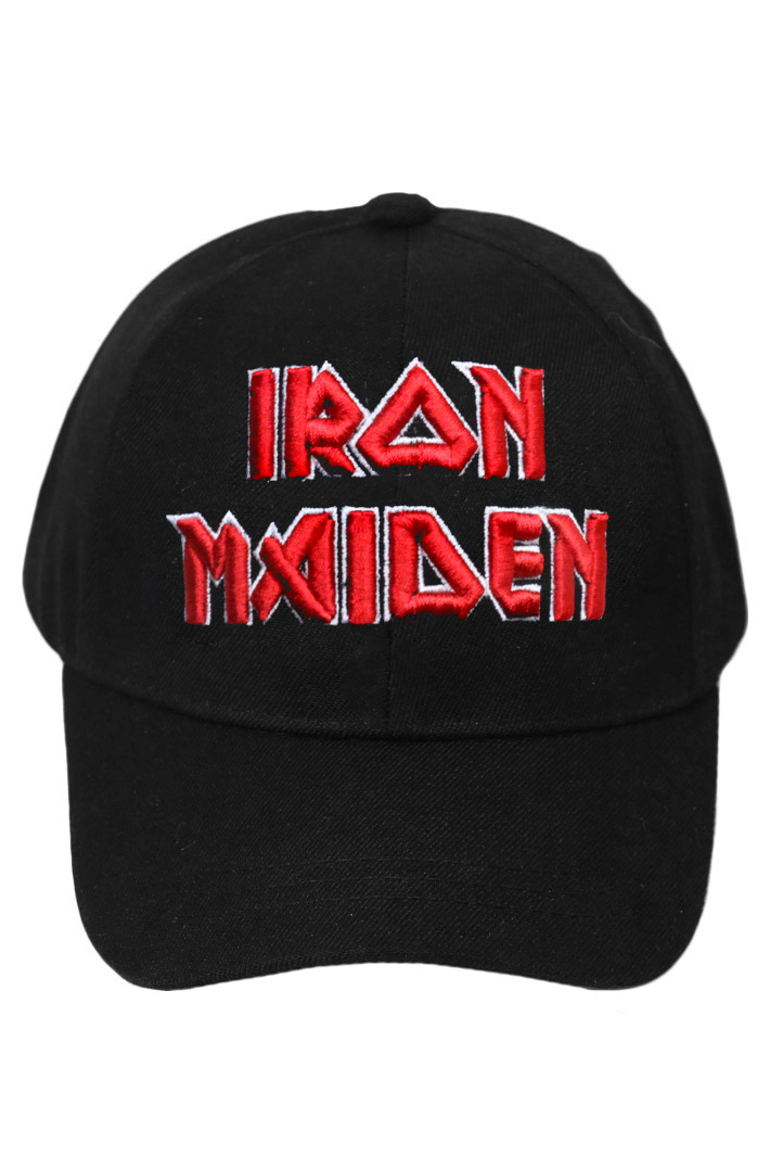 Бейсболка Iron Maiden с 3D вышивкой красная - фото 2 - rockbunker.ru