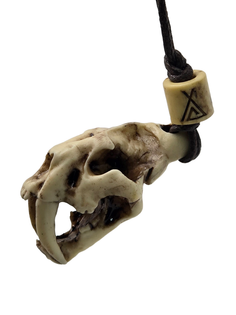 Кулон Череп Саблезубого Тигра  - фото 2 - rockbunker.ru