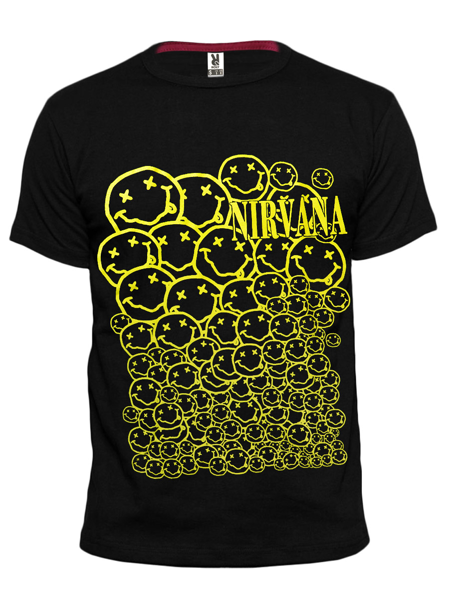 Футболка RockMerch Nirvana Smiles - фото 1 - rockbunker.ru