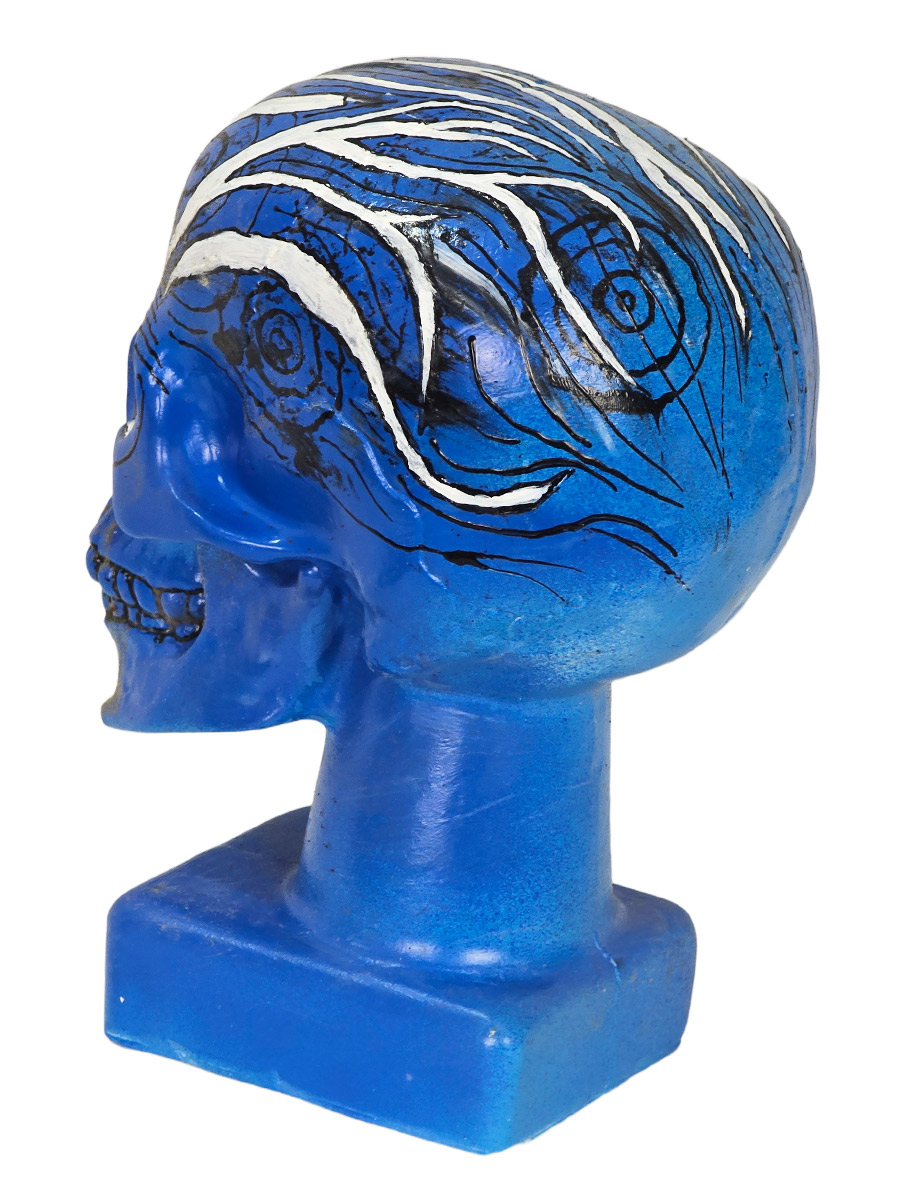 Череп Декоративный Синий Sky - фото 3 - rockbunker.ru