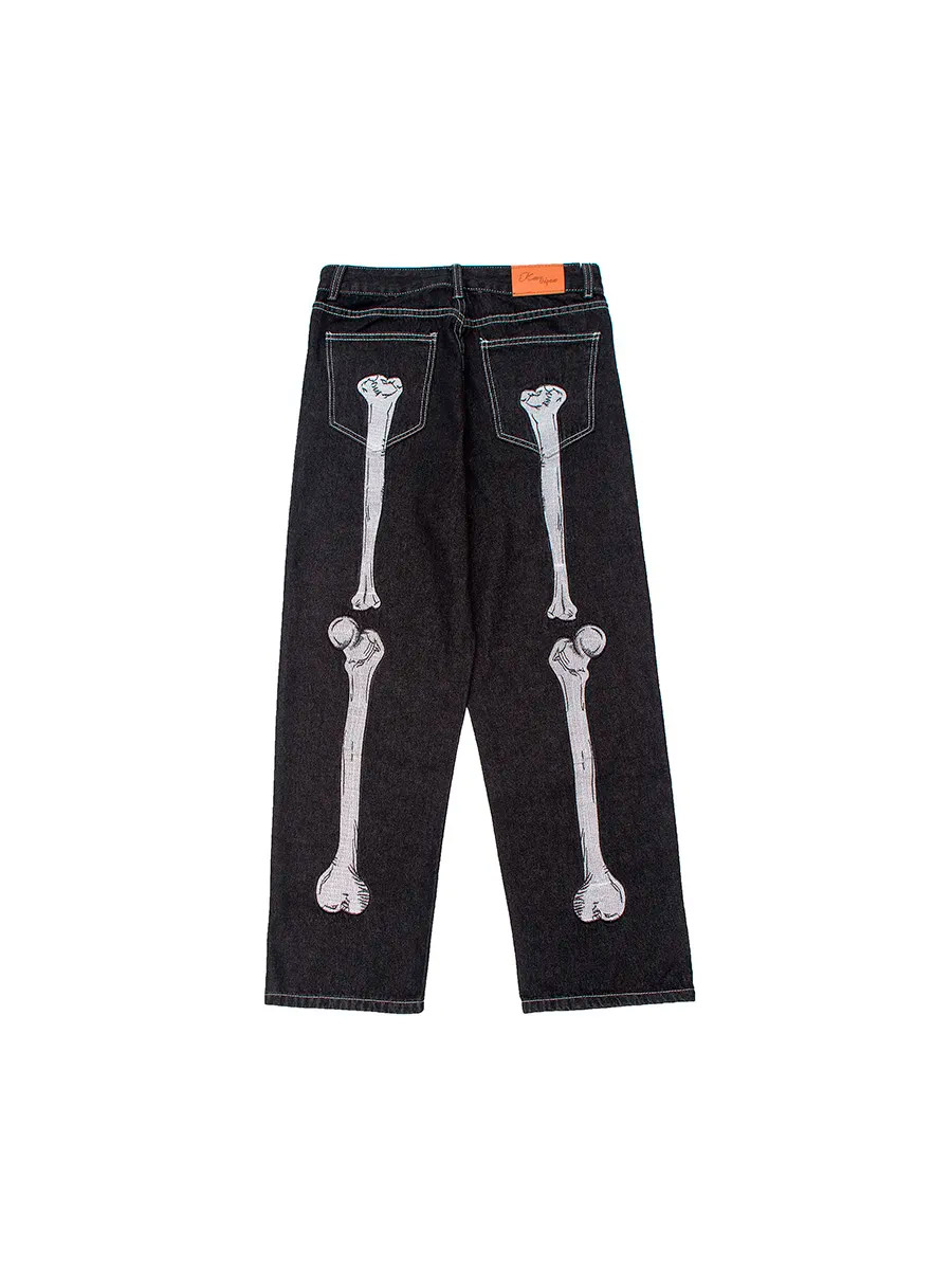 Джинсы с Вышивкой Кости Скелета - фото 3 - rockbunker.ru