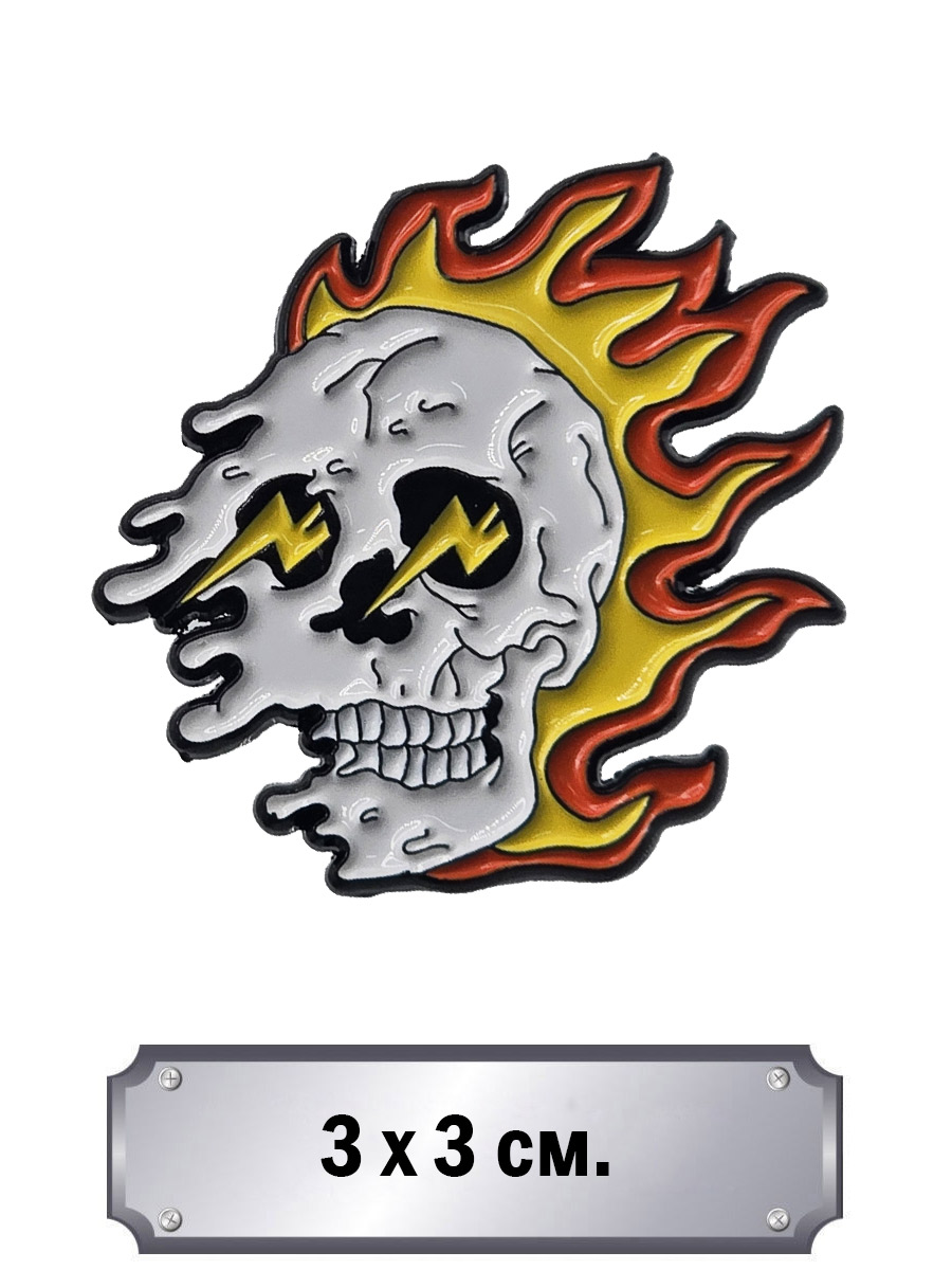 Значок Огненный Череп - фото 1 - rockbunker.ru