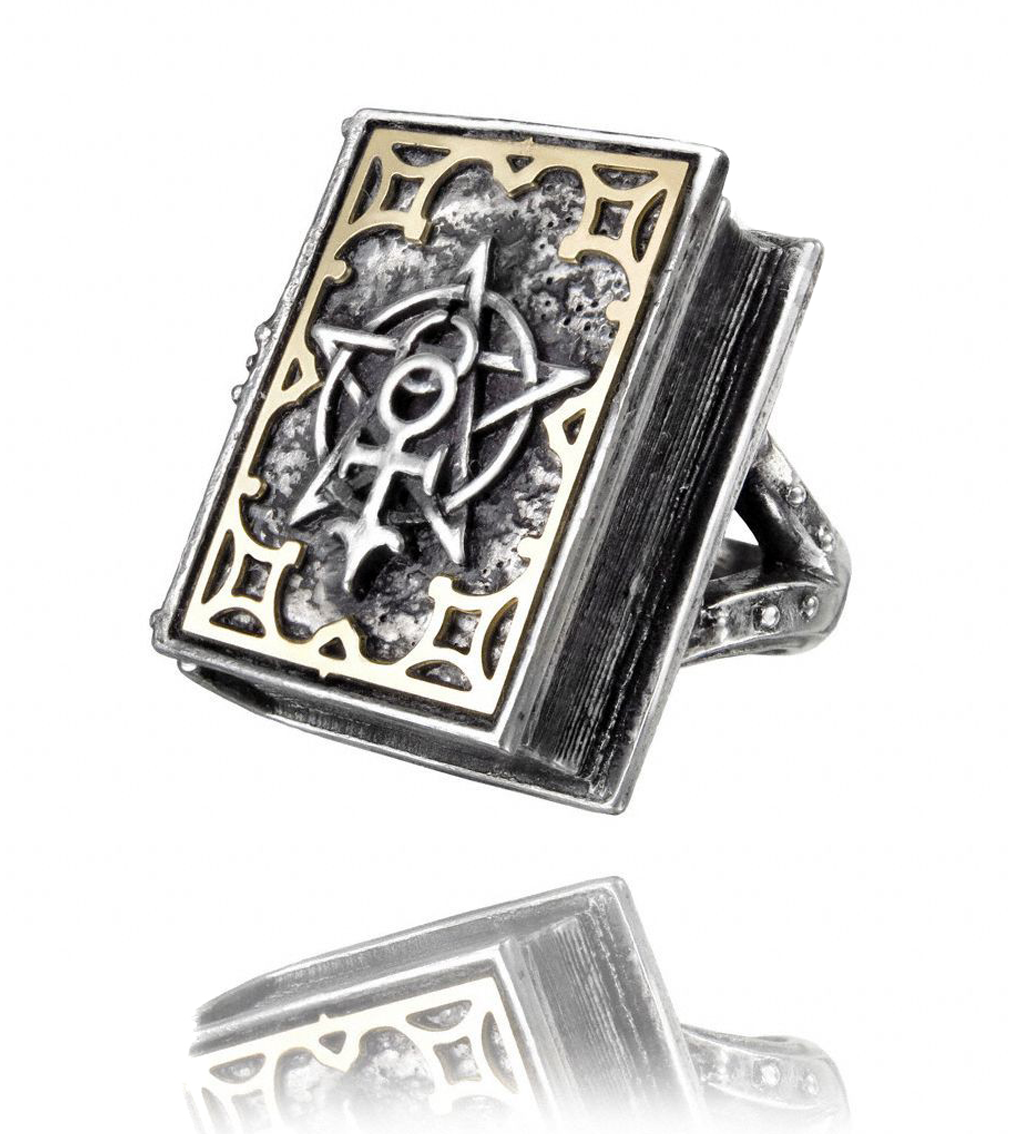 Кольцо Alchemy Gothic R187 Dees Book of Angel Magic Stash Ring - фото 1 - rockbunker.ru