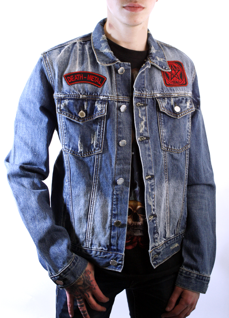 Куртка джинсовая с нашивками Death Metal Пентаграмма Suicide Silence - фото 1 - rockbunker.ru