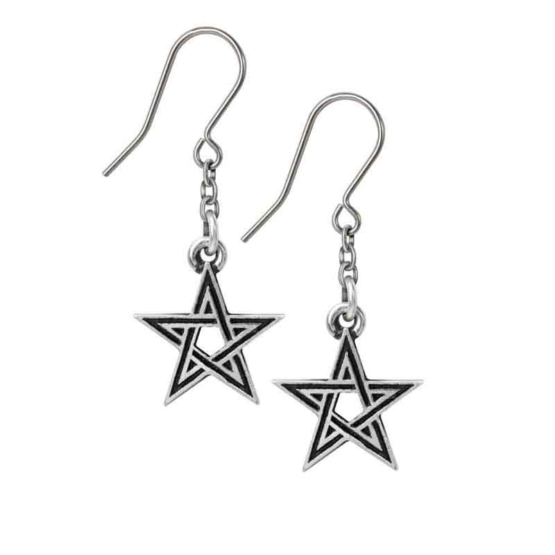 Серьга Alchemy Gothic E395 Black Star Earrings - фото 1 - rockbunker.ru