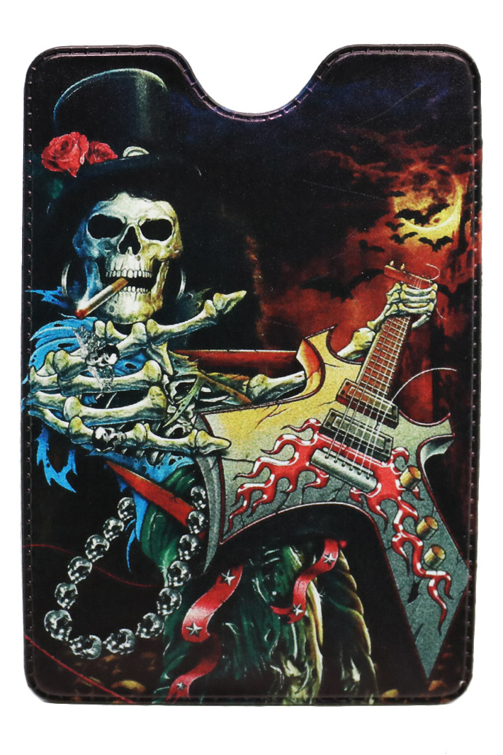 Обложка для проездного RockMerch скелет гитариста - фото 1 - rockbunker.ru