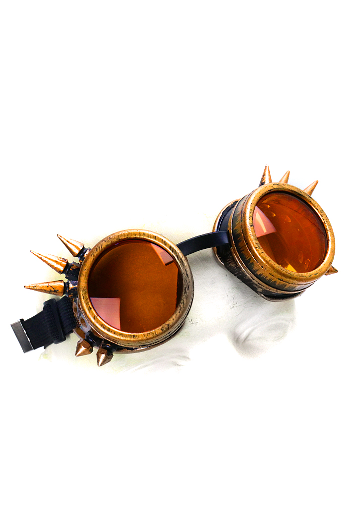 Кибер-очки гогглы 5 шипов коричневые - фото 1 - rockbunker.ru