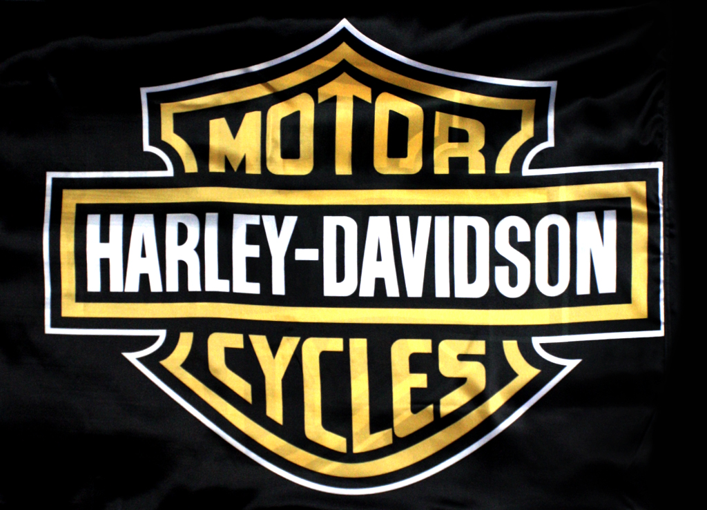 Флаг двусторонний Harley-Davidson - фото 1 - rockbunker.ru