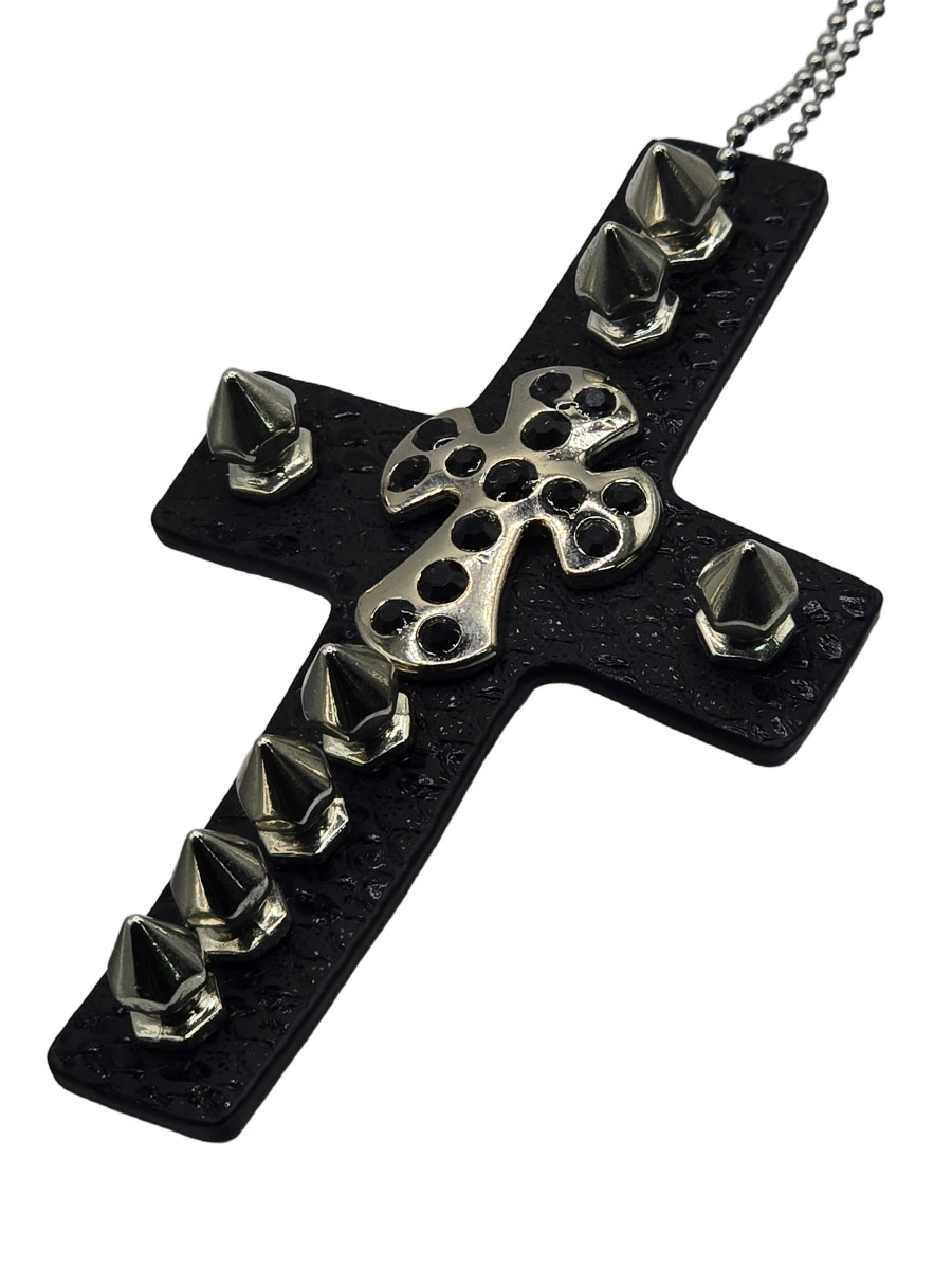 Подвеска Кресты с Шипами черный - фото 1 - rockbunker.ru
