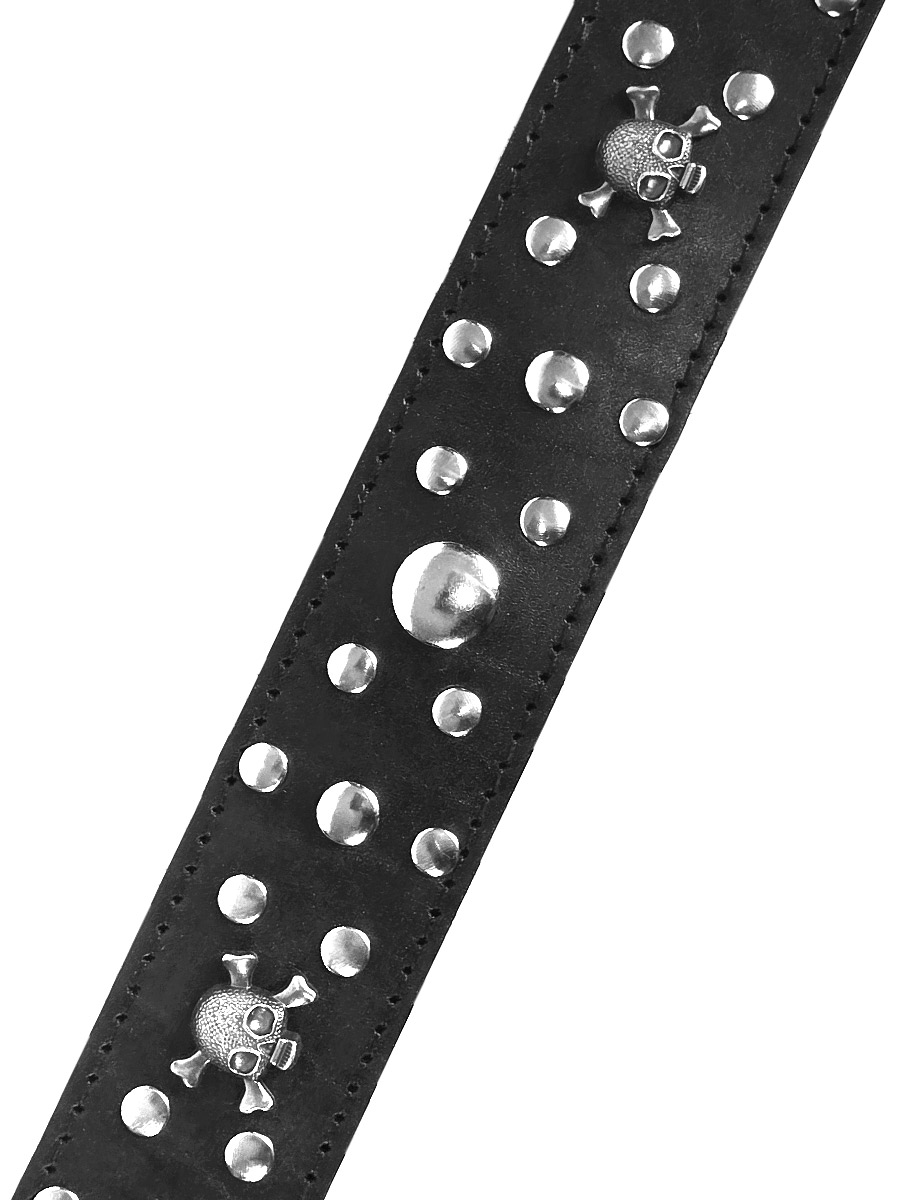 Ремень с черепами - фото 2 - rockbunker.ru